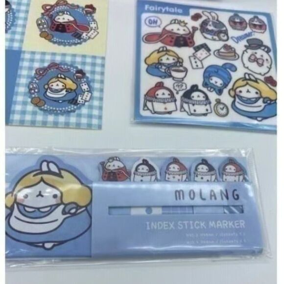 NWT Molang Alice in Wonderland Cosplay 3D Notebook & Sticker Bundle - Picture 6 of 6